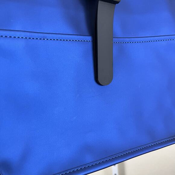 NWT RAINS MiniBackpack Rolltop Rucksack Waterproof Metallic Storm Blue $110 main image 7